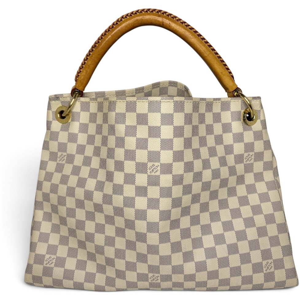 Louis Vuitton Artsy MM Damier Azur Hobo Shoulder Bag with Braided Top Handle COA - Picture 4 of 15
